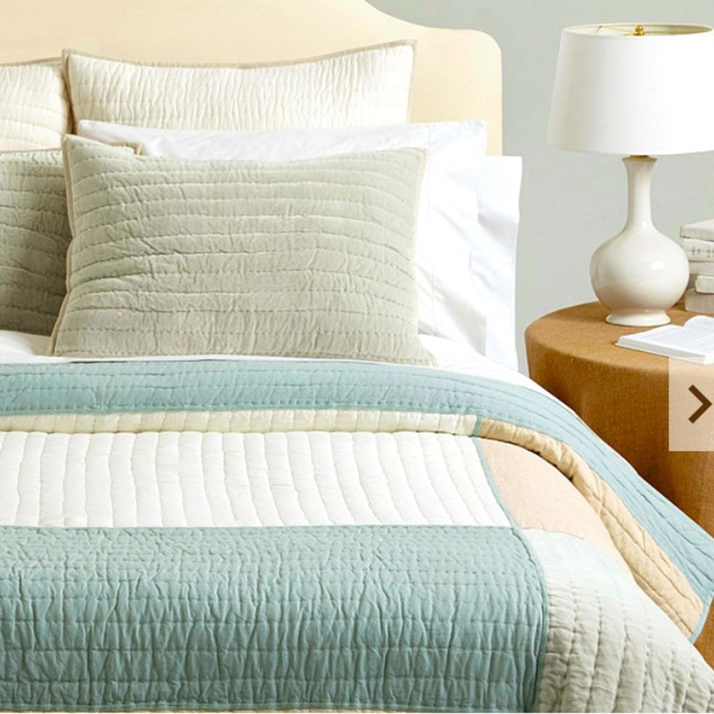 Ballard Designs Elyse Patchwork Quilted White Euro Sham- set of 2